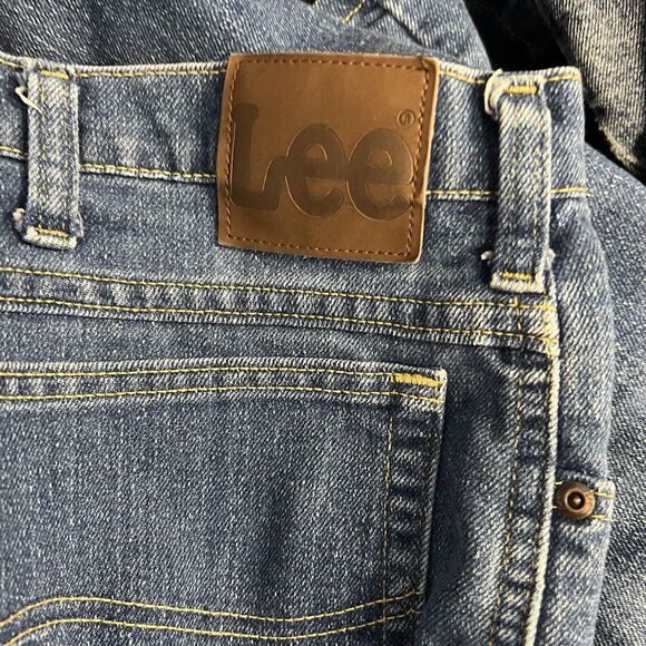 Men LEE Jeans 44x30 Big&Tall Straight Leg Med Wash - Picture 3 of 8